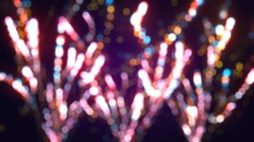 Abstract background with colorful fireworks lights photo