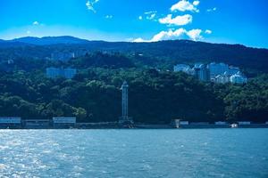 Seascape overlooking the city's coastline. photo