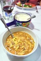 italian soup with pasta and beans photo
