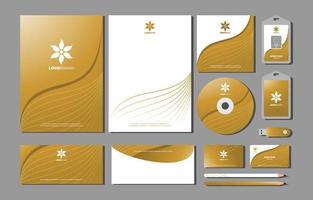 kit de negocios de oro blanco vector