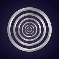 silver circle on black background vector