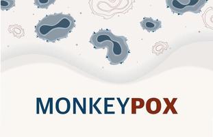 Monkey pox virus Poster to inform about the pandemic and the spread of the disease Virus images on beige background Vector illustration