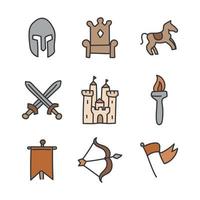 iconos de elementos de juego de tronos vector