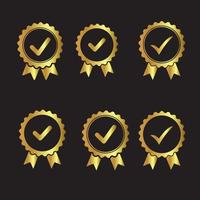 gold icon approved vector design