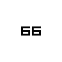 plantilla de diseño de logotipo geométrico de signo de número 66 moderno de ilustración creativa vector