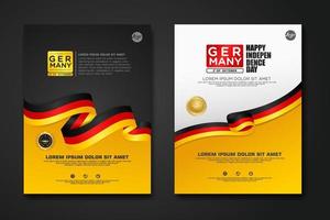 Set poster design Germany unity day background template vector