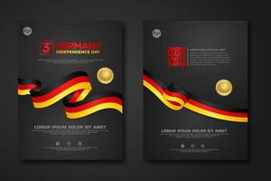 Set poster design Germany unity day background template vector