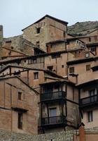 Beautiful old architecture and buildings in the mountain village of Albarracin, Spain photo