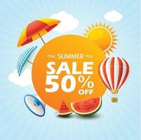 Vector Background Illustration Summer Sale special discount design template