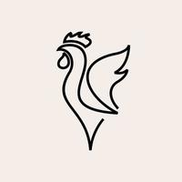 premium weather vane Rooster line design vector