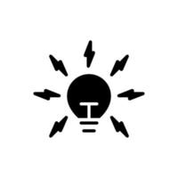 lightbulb with electrical bolt icon vector