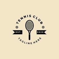 diseño de plantilla de logotipo de insignia de raquetas de tenis vector