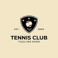diseño de ilustración de plantilla de vector de logotipo de insignia de club de tenis
