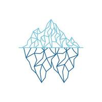 Ilustración de vector de diseño de logotipo de iceberg
