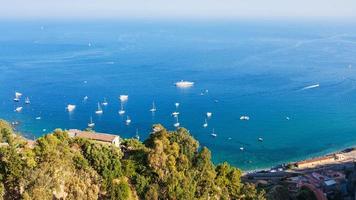 view of Ionian sea from Taormina city in Sicily photo