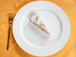 top view of traditional sicilian sweet lemon cake photo