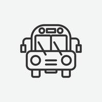 School bus vector icon. Education icon symbol. School bus vector illustration on isolated background
