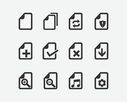 icono de vector de conjunto de documentos. conjunto de símbolo de icono de documento de archivo. archivo, vector, ilustración, en, aislado, backgroun