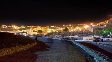 night panorama of town Wadi Musa, Jordan photo