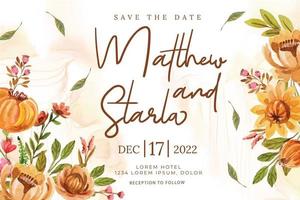 watercolor flower wedding invitations template vector