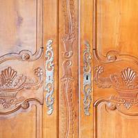 carved wooden door photo