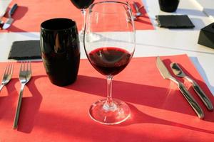 wineglass with local red wine from Val de Loire photo