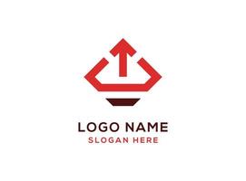 simple arrow up logo design template vector