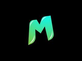 Simple gradient letter M logo design template on black background. suitable for logo brand vector