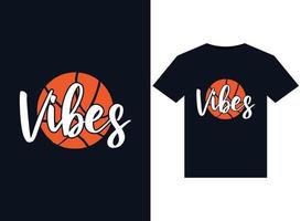 ilustraciones de vibraciones de baloncesto para el diseño de camisetas listas para imprimir vector