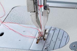 leather sewing machine closeup photo