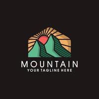 Mountain logo design template vector