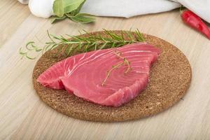 Raw tuna steak photo