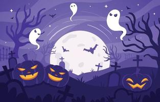 Halloween Night Background vector