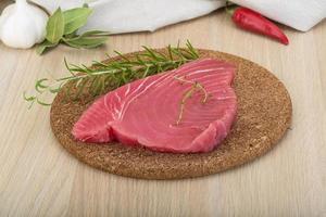 Raw tuna steak photo