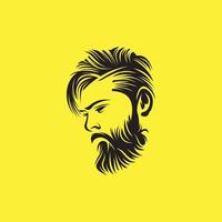 Ilustración de vector de diseño de logotipo de hombre de barba