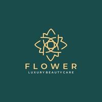 Luxury flower logo template vector