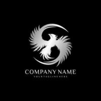 Fire Phoenix logo design template vector