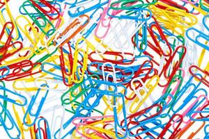 many color paper clips photo