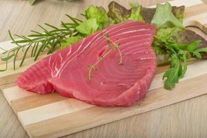 Raw tuna steak photo