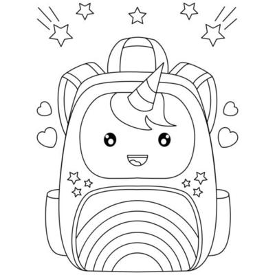 Back to school bag - School Coloring pages for kids to print & color