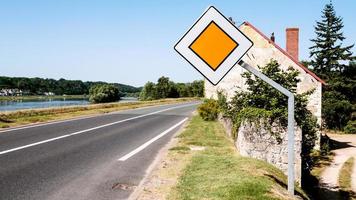 view of road route D952 along Loir river photo