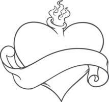 sacred heart handdrawn outline png