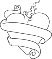 sacred heart handdrawn outline png