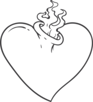 sacred heart handdrawn outline png