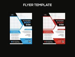 Best body fitness flyer template vector