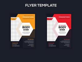 64 Gym and fitness flyer template vector