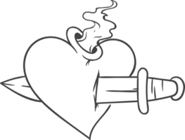 sacred heart handdrawn outline png