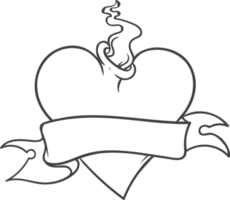 sacred heart handdrawn outline png