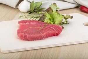 Raw tuna steak photo