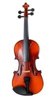 violín clásico de madera aislado en blanco foto